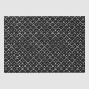 Papel De Seda Elegante Patrón Art Déco de Cuadrícula Concéntrica