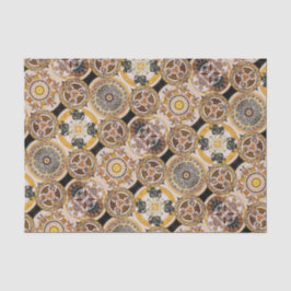 Papel De Seda Elegante Patrón Art Nouveau Gold Brown decorativo