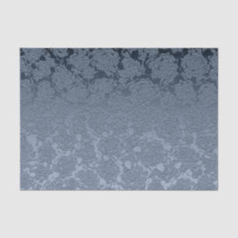 Papel De Seda Elegante Patrón Blanco Azul Dusto Floral