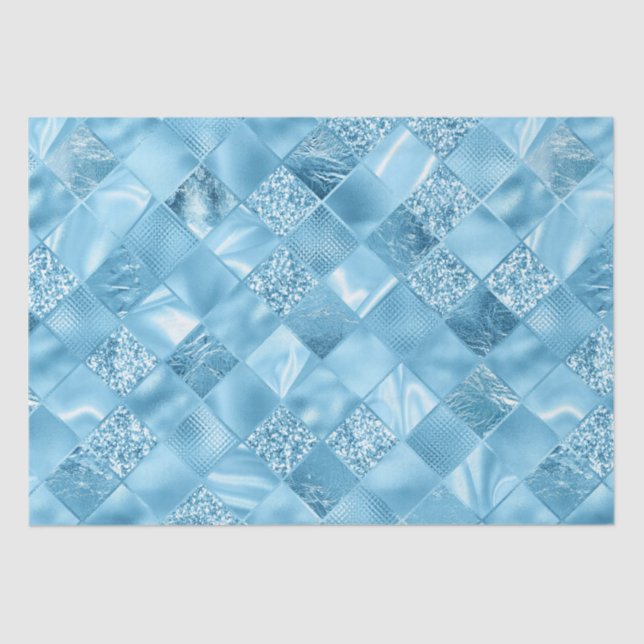 Papel De Seda Elegante patrón de celosía de diamantes con brillo (Anverso)