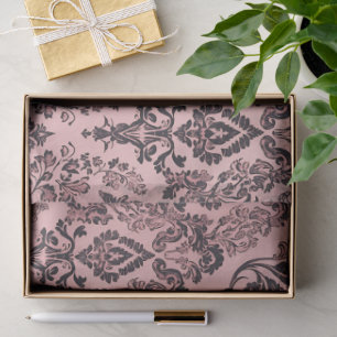Papel De Seda Elegante patrón de damasco rosa vintage
