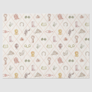 Papel De Seda Elegante patrón de diamante ecuestre en beige