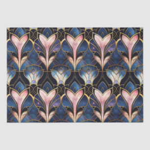 Papel De Seda Elegante patrón de falso vidrio teñido de flor de 