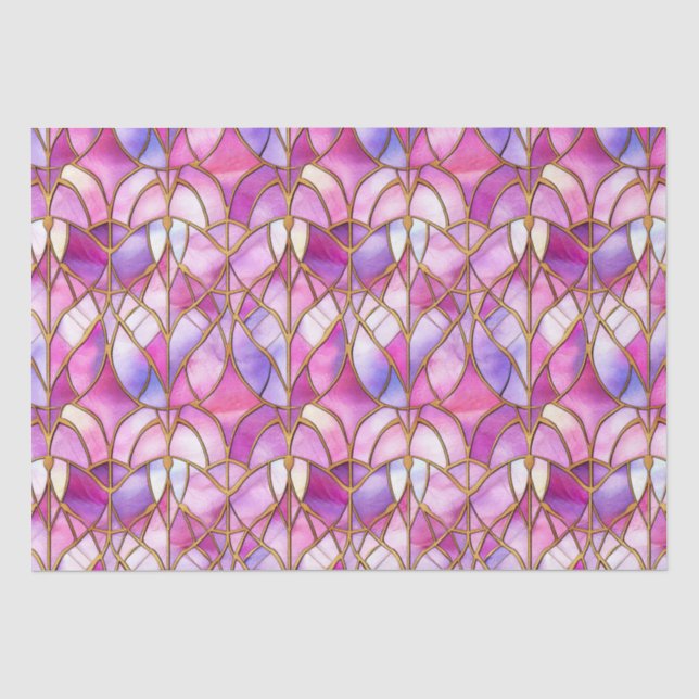 Papel De Seda Elegante patrón de falso vidrio tintado iridiscent (Anverso)