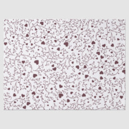 Papel De Seda Elegante patrón de filigrana de vid corazón burgun
