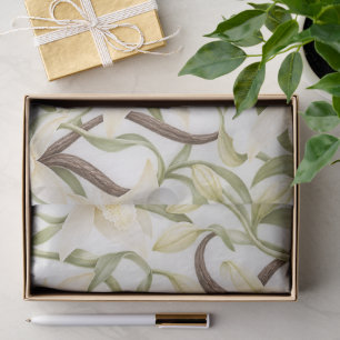 Papel De Seda Elegante patrón de flor de vainilla