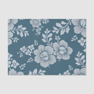 Papel De Seda Elegante patrón de flores azules vintage