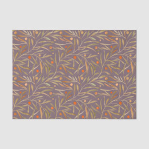 Papel De Seda Elegante patrón de hoja de acuarela Fondo púrpura