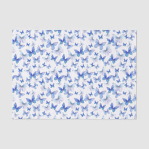 Papel De Seda Elegante patrón de mariposas azul oscuro 