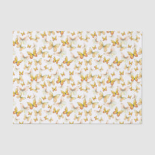 Papel De Seda Elegante patrón de mariposas naranjas