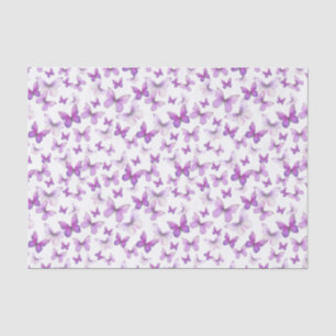 Papel De Seda Elegante patrón de mariposas púrpuras 