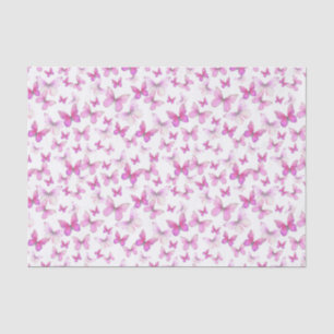 Papel De Seda Elegante patrón de mariposas rosadas 