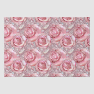 Papel De Seda Elegante Patrón de Mosaico Rosa Rosado Cumpleaños