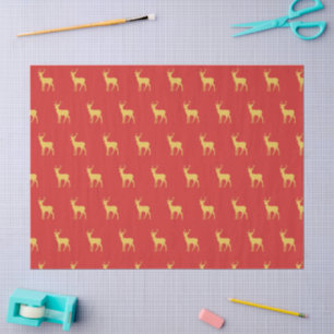 Papel De Seda elegante patrón de navidad de reno rojo