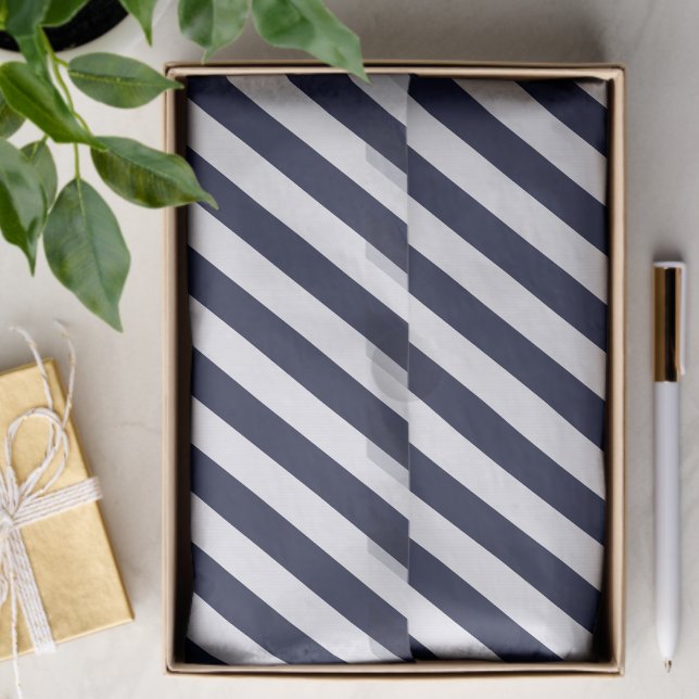 Papel De Seda Elegante patrón de rayas azul marino y blanco (Subido por el creador)