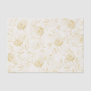 Papel De Seda Elegante patrón de rosa amarilla floral