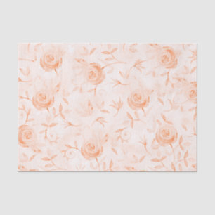 Papel De Seda Elegante patrón de rosa melocotón floral