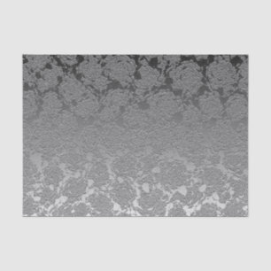 Papel De Seda Elegante patrón de suculentas metálico gris platea