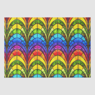 Papel De Seda Elegante patrón de vidrio emplomado con arcoíris