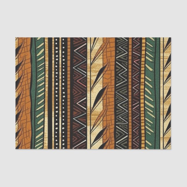 Papel De Seda Elegante patrón étnico africano con detalles único (Anverso)