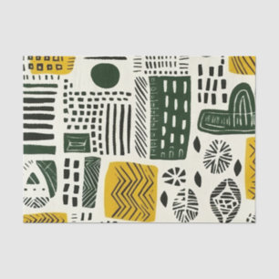 Papel De Seda Elegante patrón étnico africano con detalles vibra