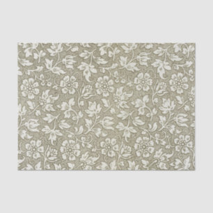 Papel De Seda Elegante patrón floral de color beige vintage