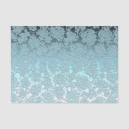 Papel De Seda Elegante patrón floral de suculentas en verde turq