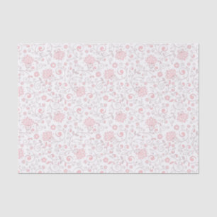 Papel De Seda Elegante patrón floral rosa claro