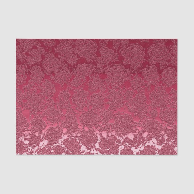 Papel De Seda Elegante patrón floral Viva Magenta rosa (Anverso)