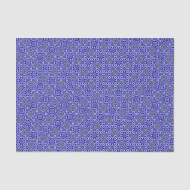 Papel De Seda Elegante patrón geométrico azul moderno chic (Anverso)