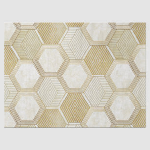Papel De Seda Elegante patrón geométrico de hexágono dorado - Má