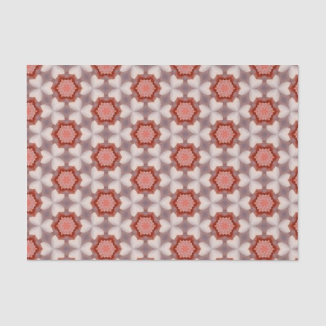 Papel De Seda Elegante patrón geométrico moderno rojo y gris (Anverso)