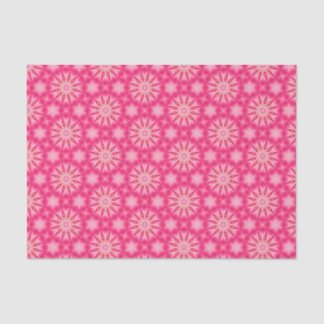 Papel De Seda Elegante Patrón Geométrico Rosa Caliente Moda Gira (Anverso)