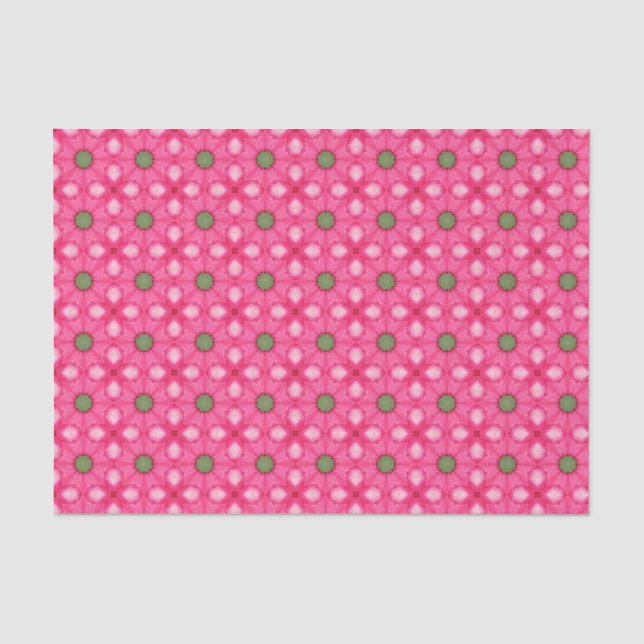 Papel De Seda Elegante Patrón Geométrico Rosa Caliente Moda Gira (Anverso)