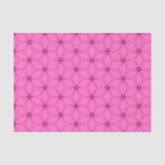 Papel De Seda Elegante Patrón Geométrico Rosa Caliente Moda Gira (Anverso)