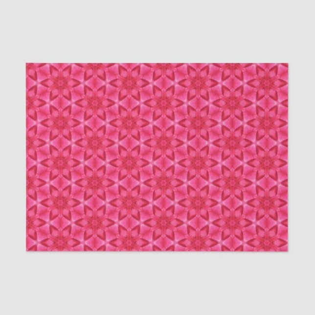 Papel De Seda Elegante Patrón Geométrico Rosa Caliente Moda Gira (Anverso)