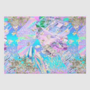 Papel De Seda Elegante patrón holográfico iridiscente de acuarel