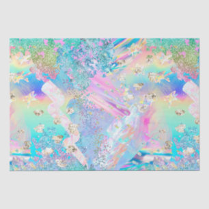 Papel De Seda Elegante patrón holográfico iridiscente de acuarel