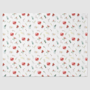 Papel De Seda Elegante patrón invernal de vegetación floral