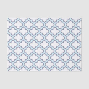 Papel De Seda Elegante patrón marroquí de cuatro hojas en azul c