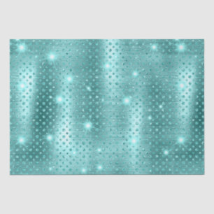 Papel De Seda Elegante patrón metálico de lunares azules