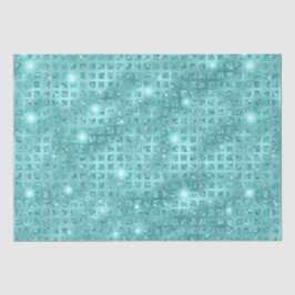 Papel De Seda Elegante patrón metálico de mosaico azul