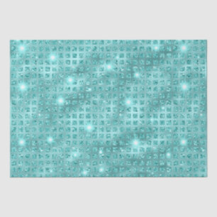 Papel De Seda Elegante patrón metálico de mosaico azul