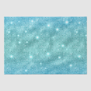 Papel De Seda Elegante patrón metálico de mosaico azul