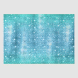 Papel De Seda Elegante patrón metálico de mosaico azul