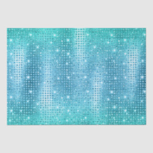 Papel De Seda Elegante patrón metálico de mosaico azul