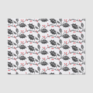 Papel De Seda Elegante patrón moderno rojo y negro holly