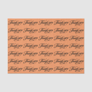 Papel De Seda Elegante Patrón Negro Y naranja Gracias