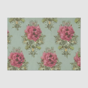 Papel De Seda Elegante Patrón Rojo Victoriano