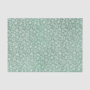 Papel De Seda Elegante Patrón Vintage Sage Green Floral